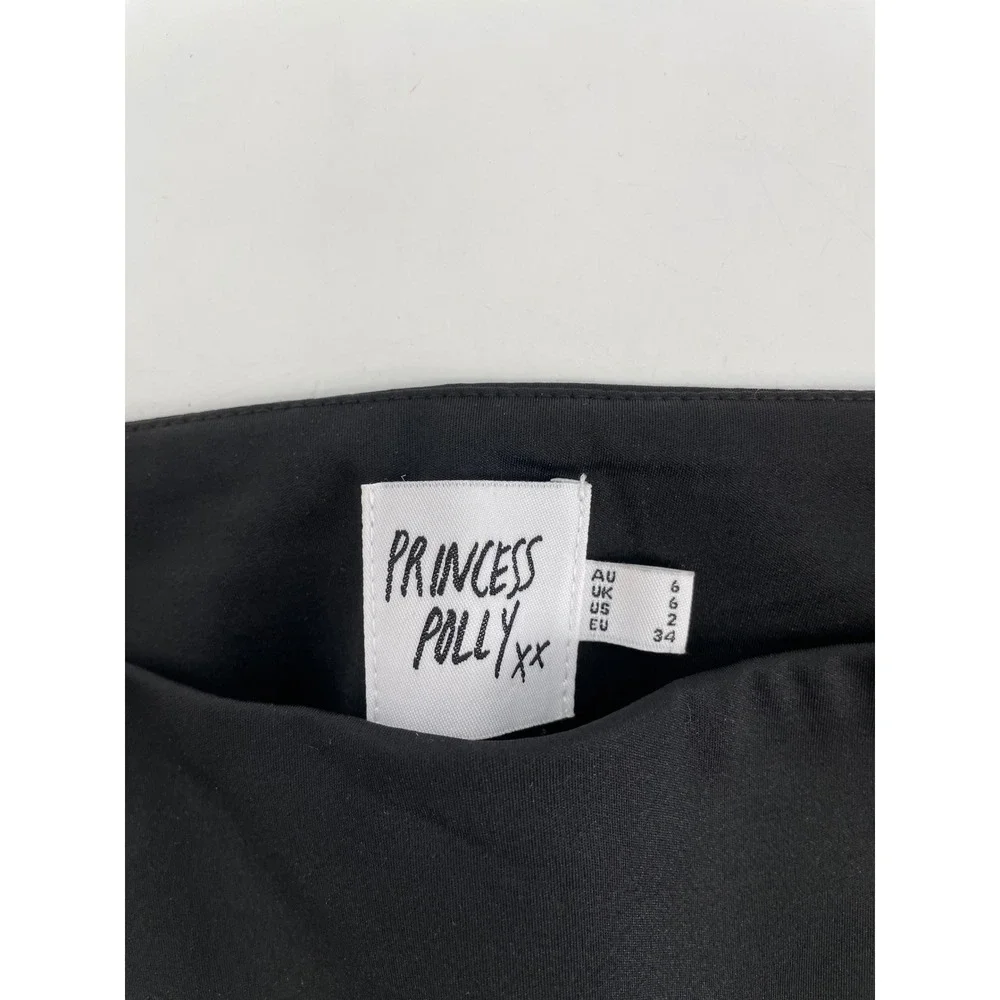 Princess Polly Flare Yoga Pants Womens 2 Black High Rise Stretch Wide‎ Leg Y2K